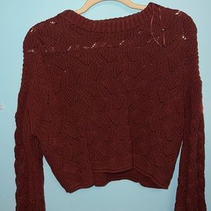 #moonandmadison burgundy cropped sweater size large